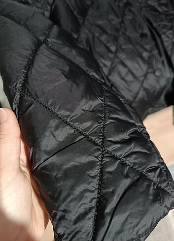 36 Beden kapitone desenli uzun kollu kadın mevsimlik şişme mont