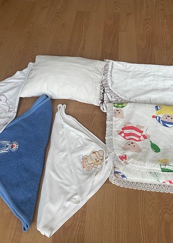 Nakış Detaylı Beyaz Bebek Uyku Seti 7 parça - Görsel 3