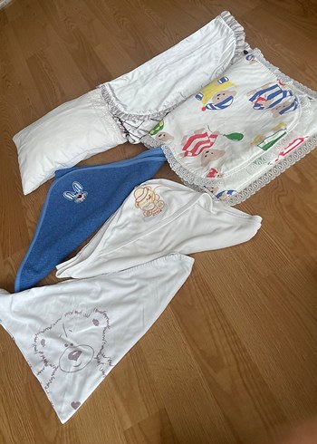 Nakış Detaylı Beyaz Bebek Uyku Seti 7 parça - Görsel 4