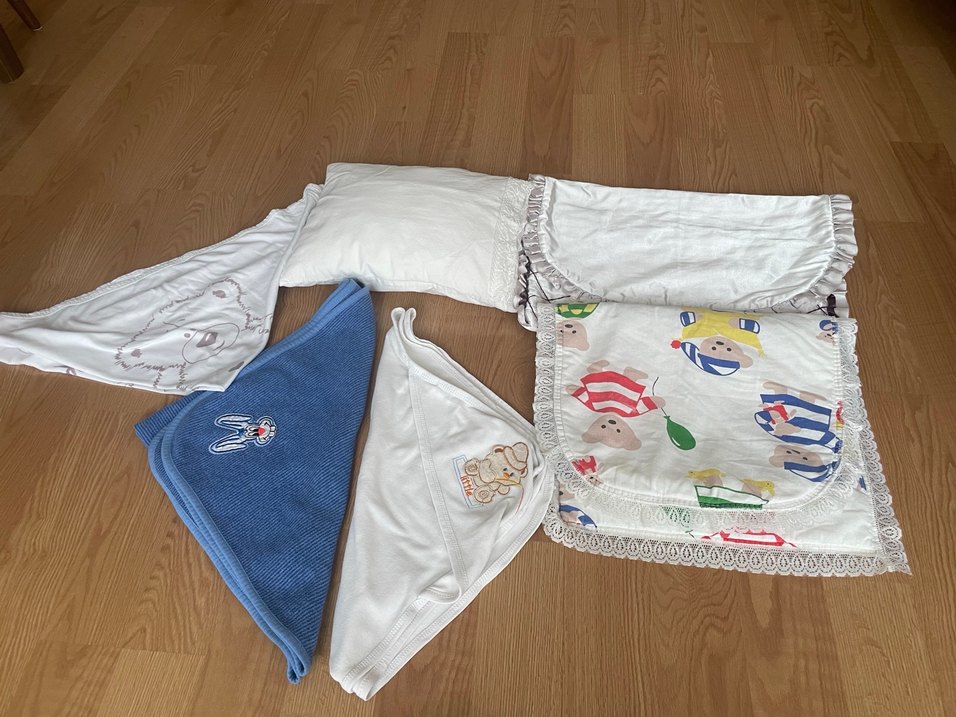 Nakış Detaylı Beyaz Bebek Uyku Seti 7 parça - Görsel 3