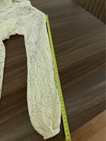 Krem rengi Tül elbise 38 beden - Görsel 7