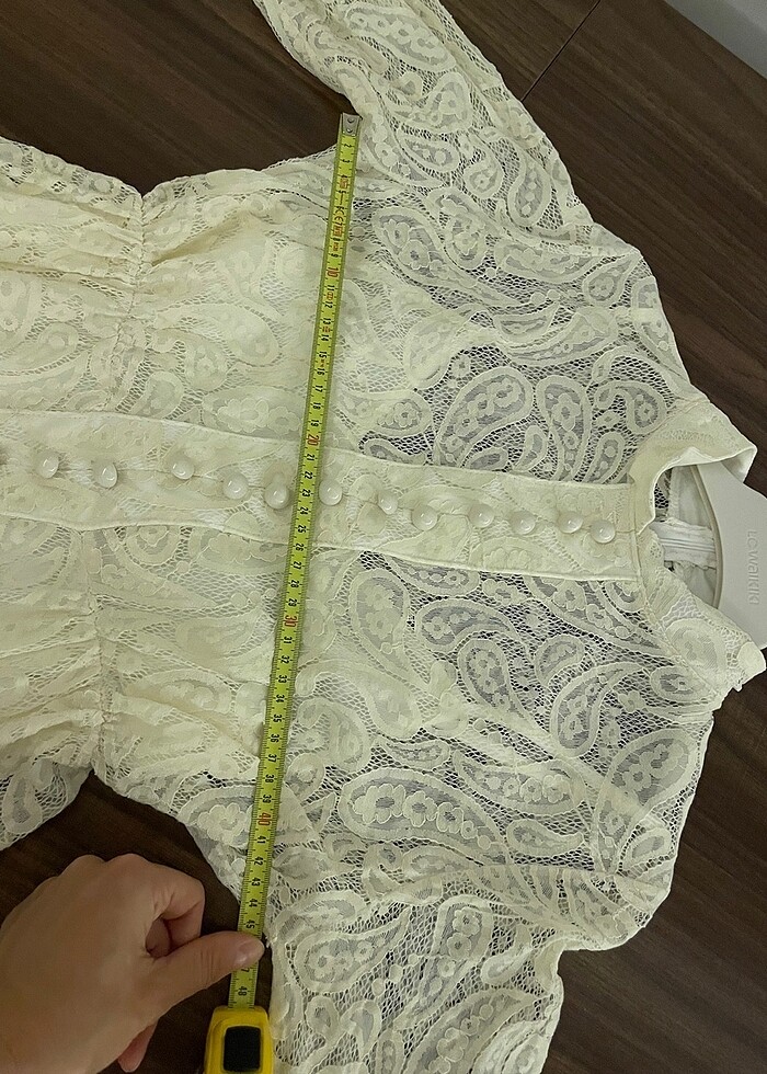 Krem rengi Tül elbise 38 beden - Görsel 4