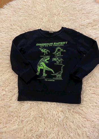 Erkek Çocuk koyu lacivert Baskılı Sweatshirt - Görsel 2