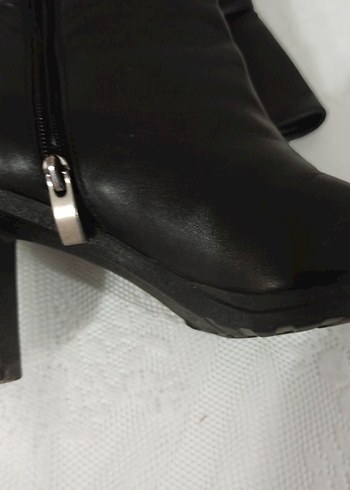 Siyah Gercek deri Kadın Cizme - Görsel 2