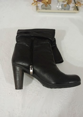 Siyah Gercek deri Kadın Cizme - Görsel 5