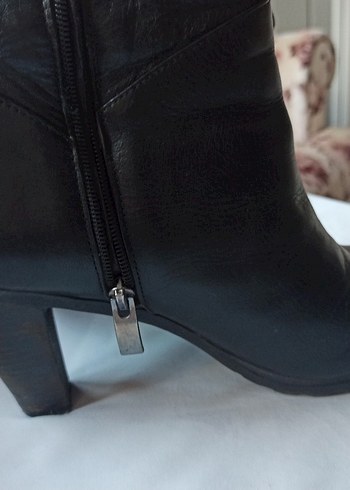 Siyah Gercek deri Kadın Cizme - Görsel 7