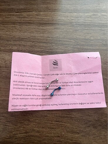 Gümüş cerrahi Çelik piercing