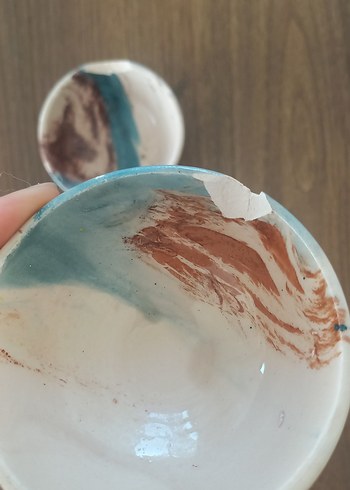 Beden Bohem Tarz Turkuaz Tie-Dye Seramik Tabak