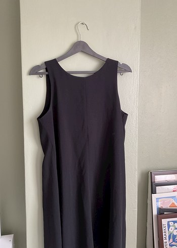 Siyah Midi Salaş Kolsuz Elbise - Görsel 3