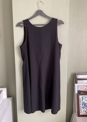 Siyah Midi Salaş Kolsuz Elbise - Görsel 2