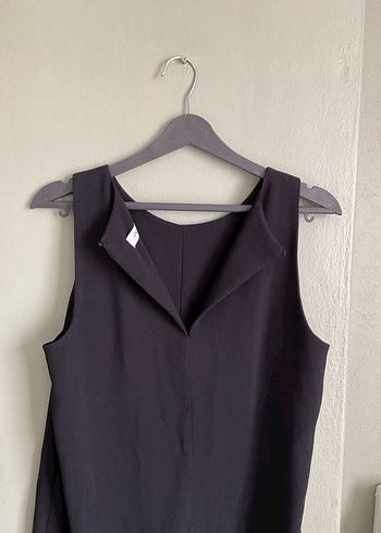 Siyah Midi Salaş Kolsuz Elbise - Görsel 5