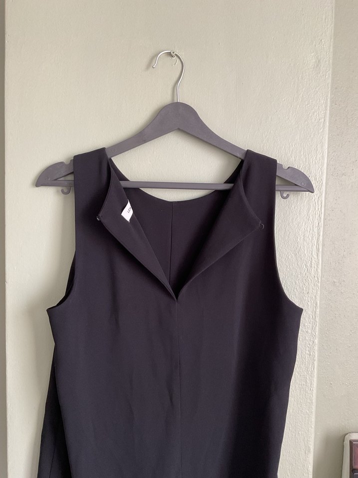 Siyah Midi Salaş Kolsuz Elbise - Görsel 5