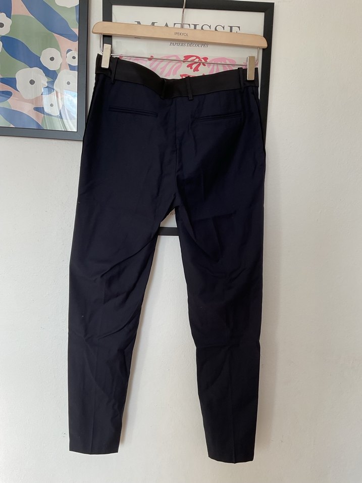 Kadın Lacivert Midi Kumaş Pantolon - Görsel 3