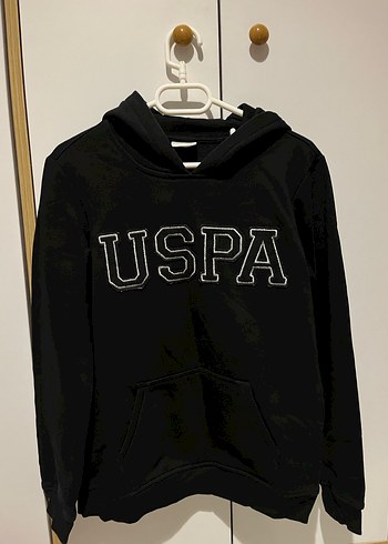Siyah USPA Kapüşonlu Sweatshirt
