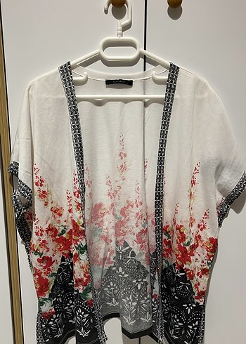 Bohem V Yaka Kısa Kollu Mini Kimono