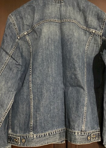 Düğmeli Mavi erkek Denim Ceket - Görsel 6