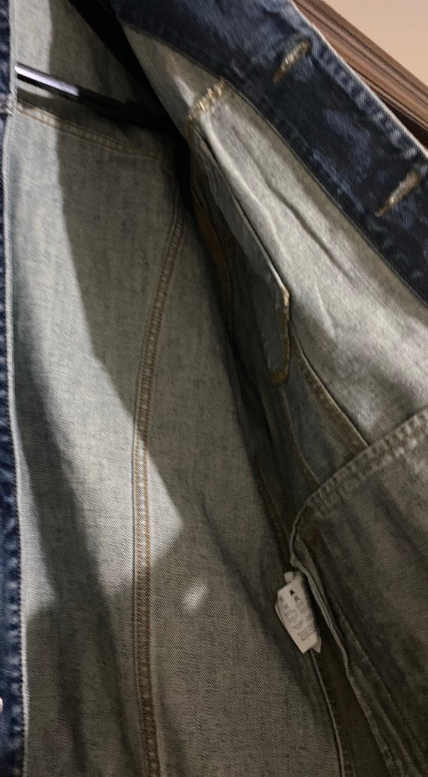 Düğmeli Mavi erkek Denim Ceket - Görsel 5