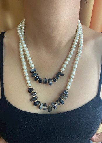 Bohem Turkuaz Boncuklu Uzun Kolye - Görsel 3