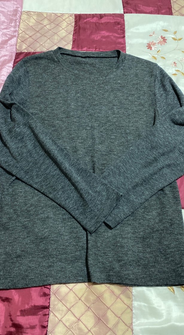 Gri Kadın Yün Kazak, Yuvarlak Yaka, Rahat Kesim - Görsel 2