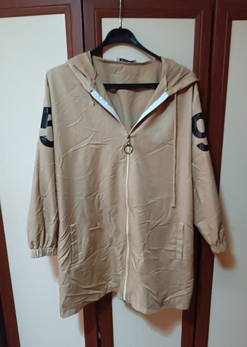 Kadın Camel Midi Kapüşonlu Yağmurluk - Görsel 5