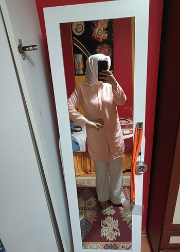 Pembe Uzun Kollu Midi Tunik
