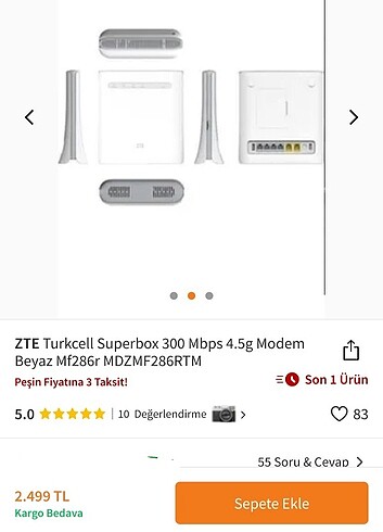 Turkcell ZTE MF286R Wireless Router