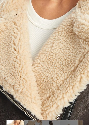 Kürk Detaylı Kahverengi Deri Ceket - Görsel 6