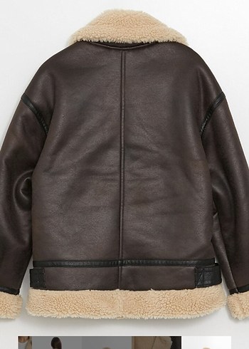 Kürk Detaylı Kahverengi Deri Ceket - Görsel 7