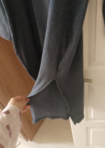 Uzun Kollu Yüksek Yakalı Triko Elbise - Görsel 3