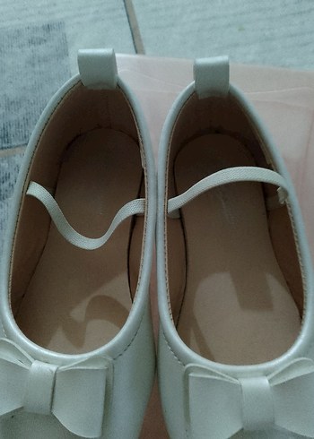 Fiyonklu Beyaz Kız Çocuk Babet Ayakkabı - Görsel 2