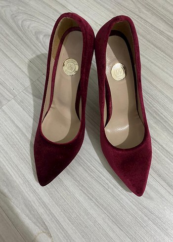 Bordo Süet Stiletto Topuklu Kadın Ayakkabı - Görsel 8