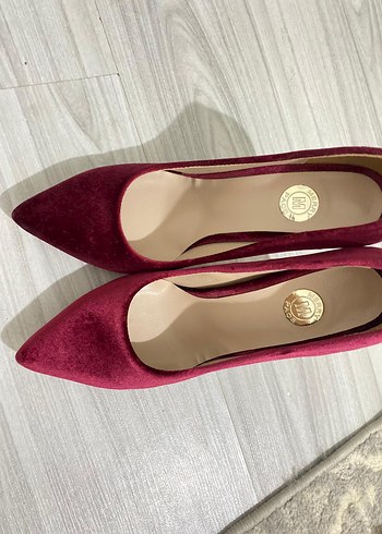 Bordo Süet Stiletto Topuklu Kadın Ayakkabı - Görsel 10