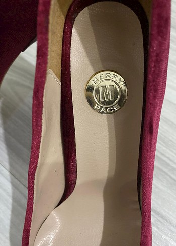 Bordo Süet Stiletto Topuklu Kadın Ayakkabı - Görsel 4