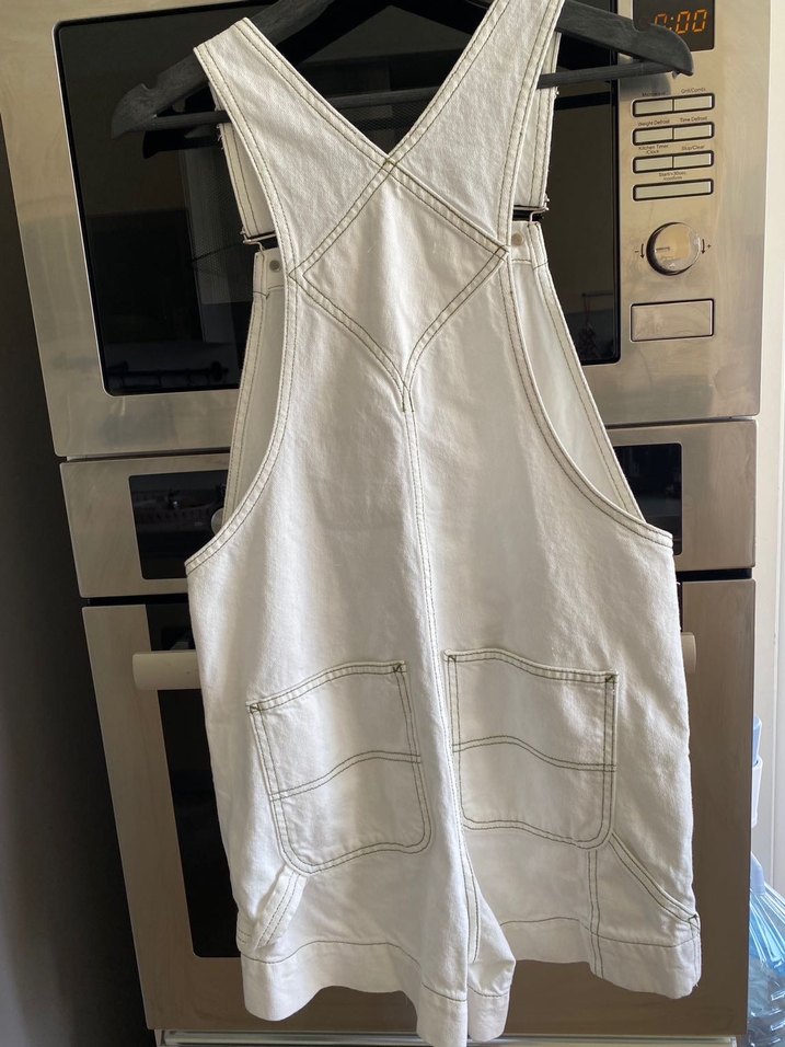 Beyaz Topshop Midi Askılı Şort Tulum - Görsel 2