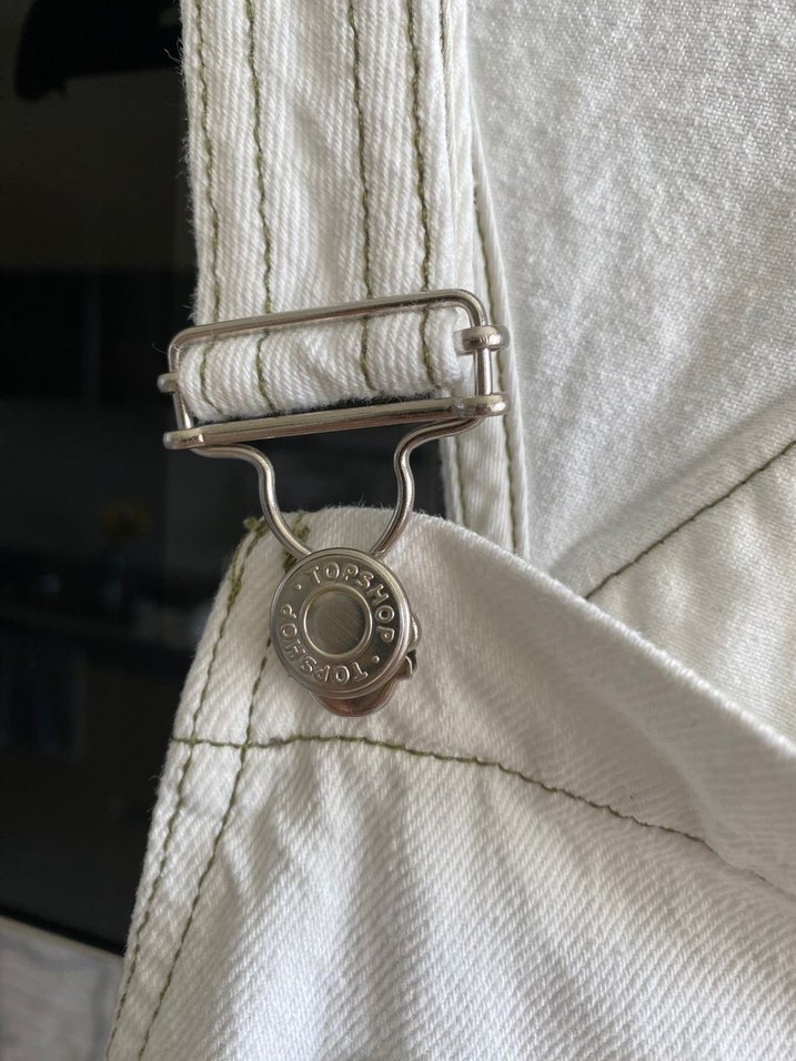 Beyaz Topshop Midi Askılı Şort Tulum - Görsel 3