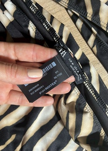 Kahverengi Zebra Desenli Kemerli Mayo - Görsel 2