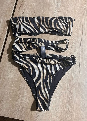 Kahverengi Zebra Desenli Kemerli Mayo - Görsel 3