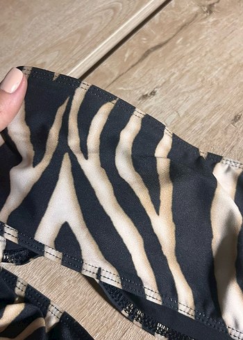 Kahverengi Zebra Desenli Kemerli Mayo - Görsel 5