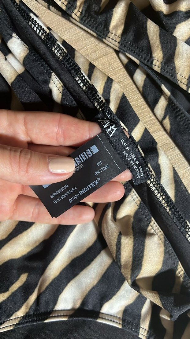 Kahverengi Zebra Desenli Kemerli Mayo - Görsel 2