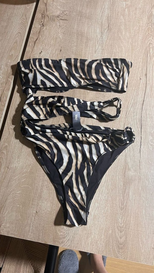 Kahverengi Zebra Desenli Kemerli Mayo - Görsel 3