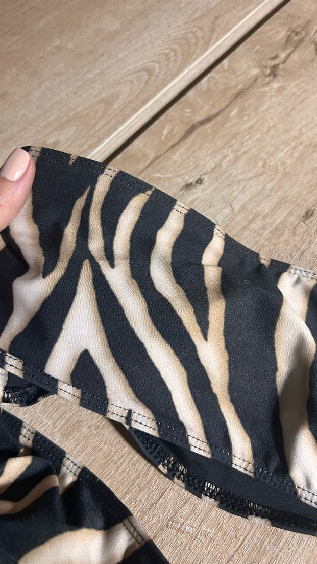 Kahverengi Zebra Desenli Kemerli Mayo - Görsel 5