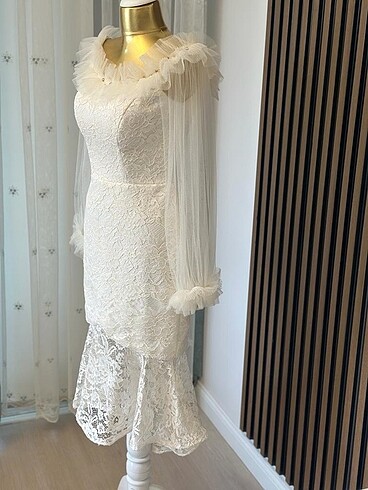 40 Beden beyaz Renk beyaz nikah,nişan,davet elbisesi