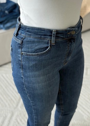 Koton Düğmeli, Mavi Kadın Denim Pantolon