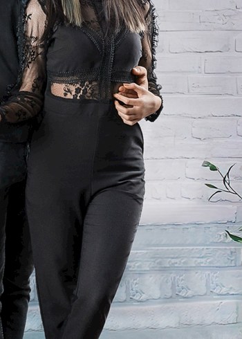 Şeffaf Siyah Gotik Kadın Takım Elbise - Görsel 3