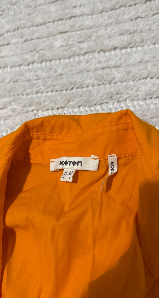 Turuncu Kısa Kollu Tulum - Görsel 2