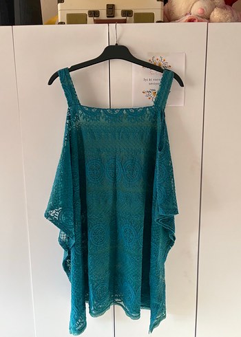 Turkuaz Bohem Drape Detaylı pareo - Görsel 5