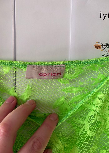 Dantel Detaylı Yeşil Bohem Mini pareo - Görsel 4