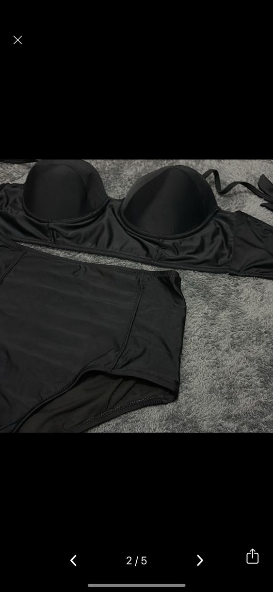 Siyah Strappy Gothic Mini Bikini - Görsel 2