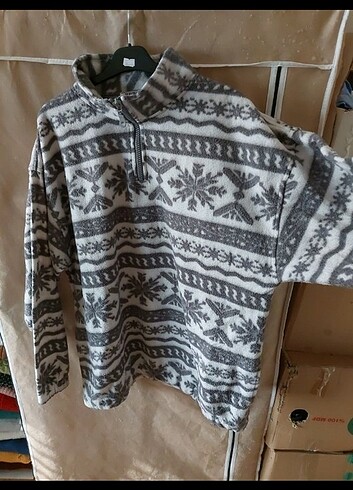 xl Beden gri Renk Vintage sweat kalın yün 