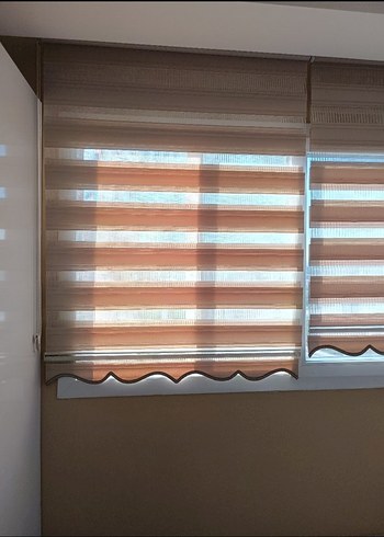 Bej Çizgili Modern Perde zebra perde - Görsel 2